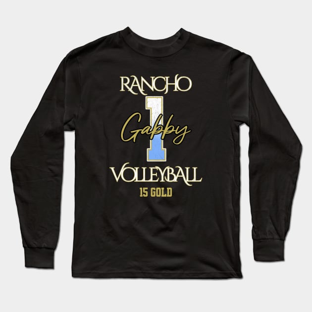 Gabby #1 Rancho VB (15 Gold) - Black Long Sleeve T-Shirt by Rancho Family Merch